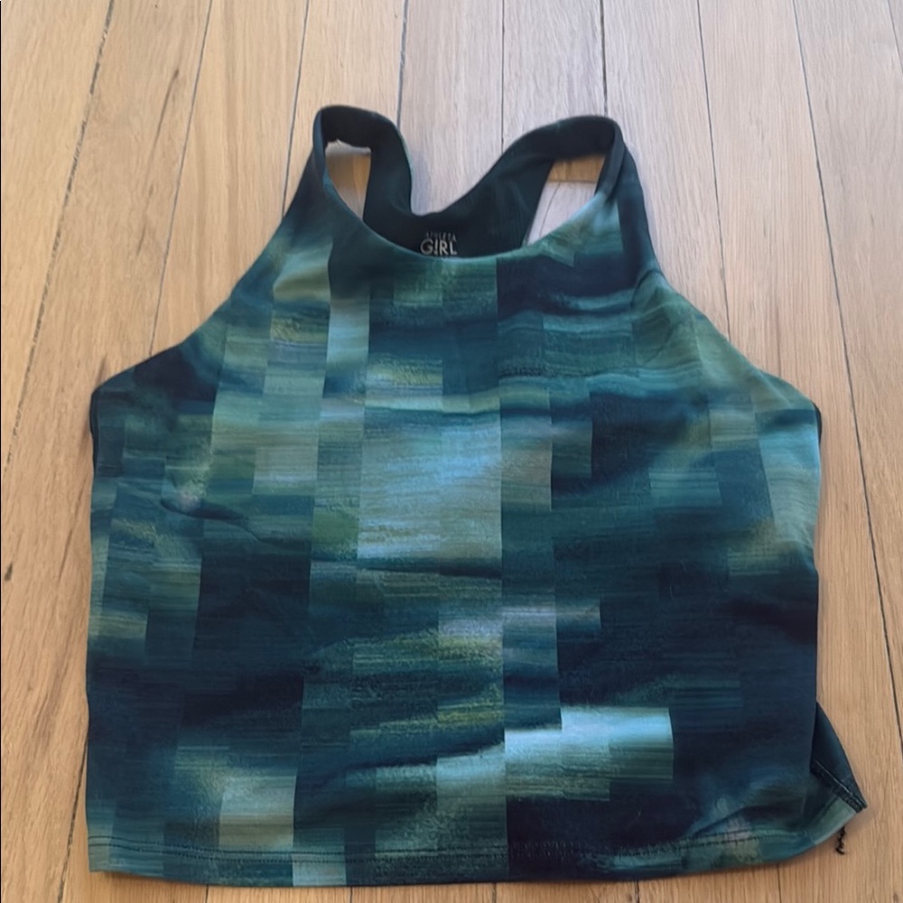 Athleta Girl Green Colorful Patterned Tank Top